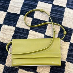 Proenza Schouler Green Small Accordion Flap Crossbody Bag